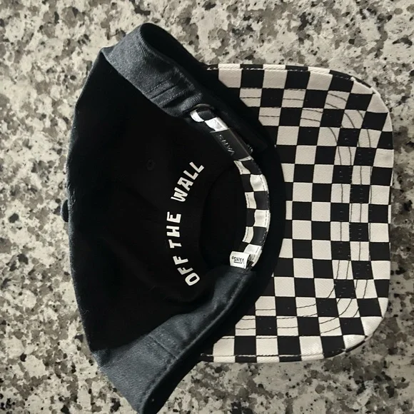 Vans Black & White Checkerboard SpongeBob Baseball Cap - Picture 2 of 2